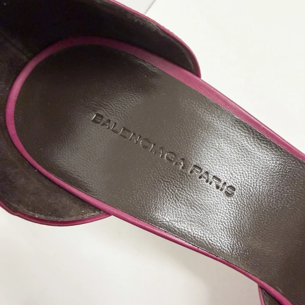 Balenciaga Leather Shoes Fuchsia NIB Cote D'Azur Anemone 37 1/2